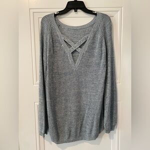 Pink Lily Light Blue Open back detail sweater medium